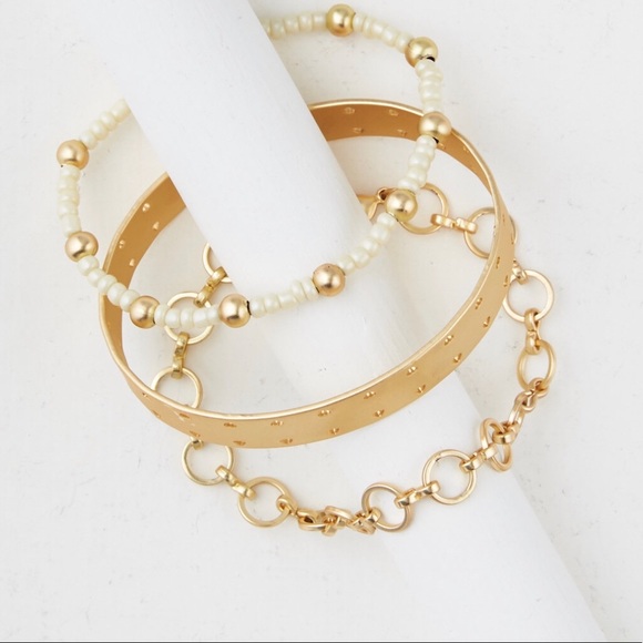 American Eagle Outfitters Jewelry - America Eagle Gold 3 Pack Bracelets